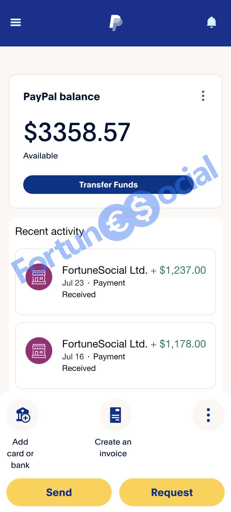 FortuneSocial payment proof